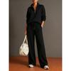 Women's Loose Knit Tracksuit Long Sleeve Half Zip Sweatshirt Drawstring Waist Wide Leg Pants
