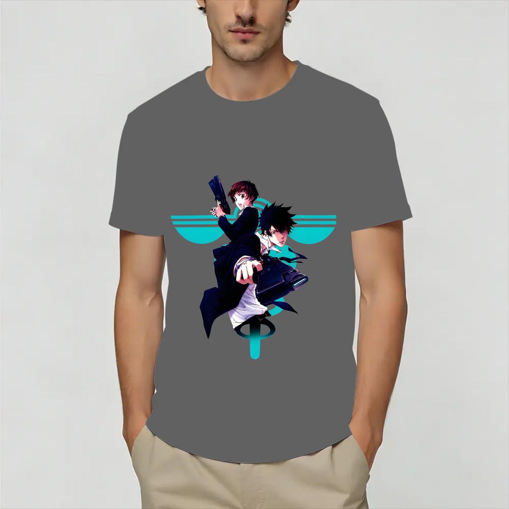 PsychoPass Cotton TShirt For Unisex Summer Y2K Basic T Shirts ONeck Hippie Tees Oversize Wholesale Clothing