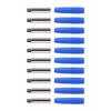 10 Stück Isolierter 2mm Bananenstecker-Kuppler mit Schutzhülle für Testgeräte Blau