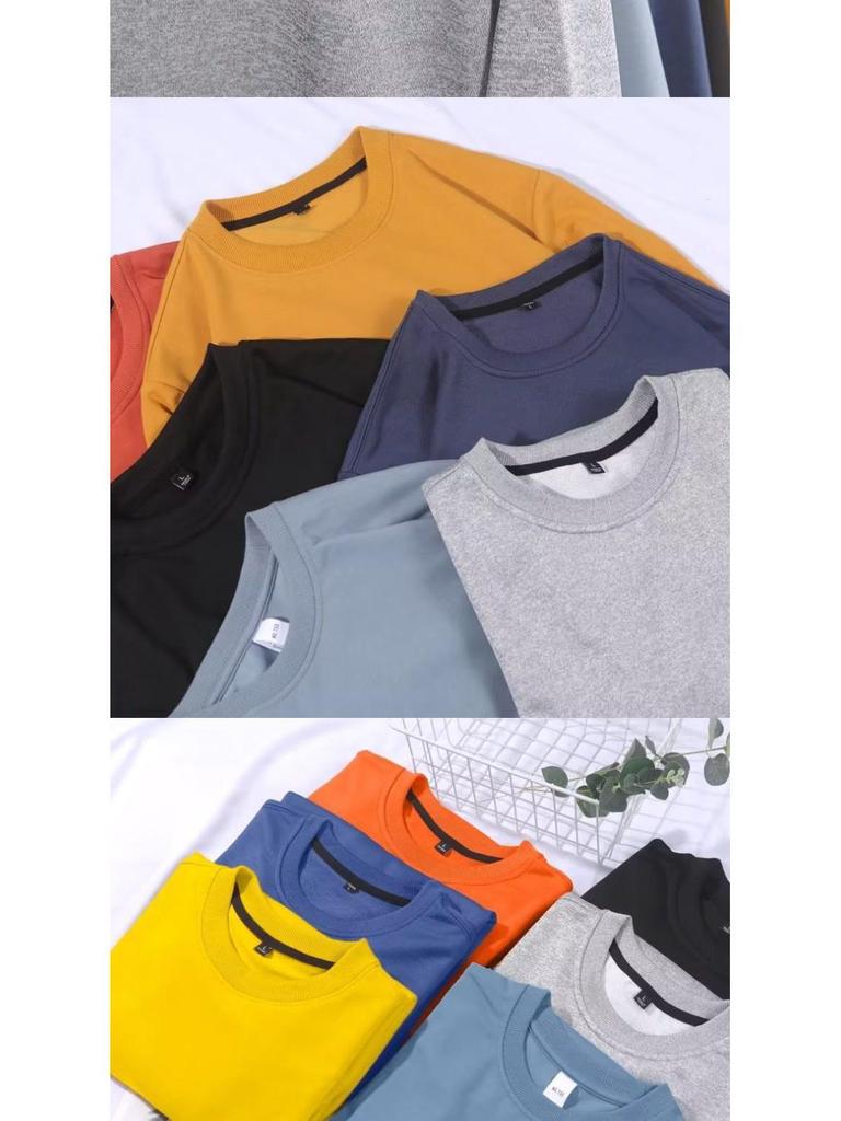 Men's Velvet Thickened Lambswool Hoodie - Loose Fit, Long Sleeve, Solid Color Base Layer for Autumn and Winter.