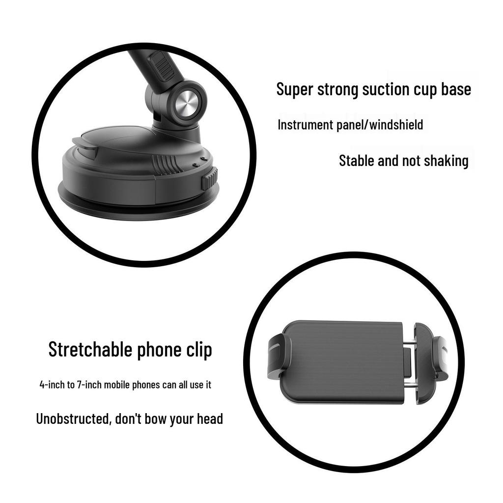 Suporte Multifuncional para Celular de Carro com Ventosa - Ideal para Uso Transfronteiriço e Navegação