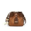 Womens Large Capacity Crossbody Bag Urban Chic Shoulder With Zippered Pockets Synthetic Leather Bucket Style