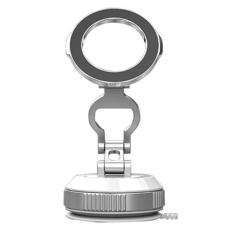 Metal Magnetic Car Phone Mount 360 Degree Rotation Anti Drop Design Universal Dashboard Phone Holder серебряный