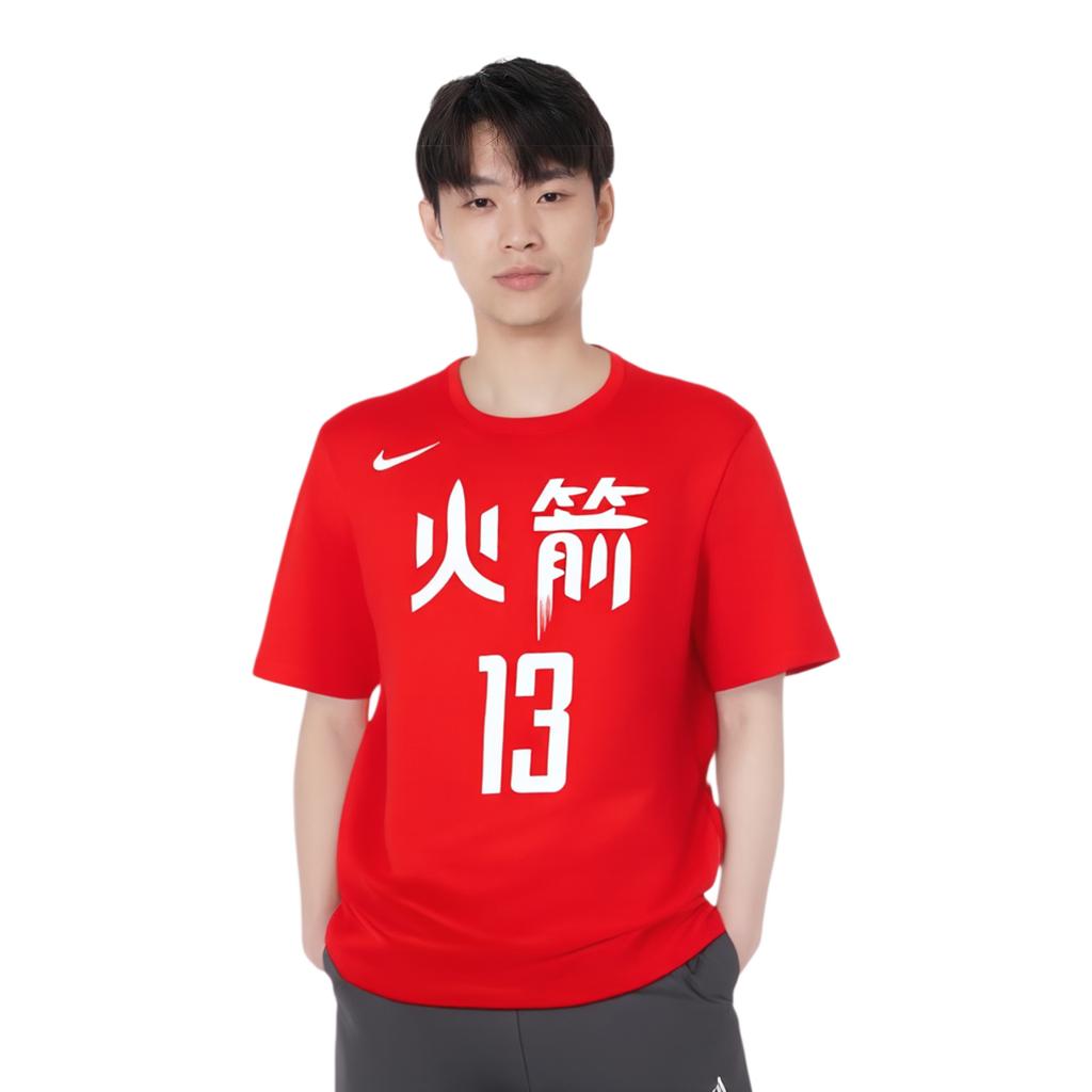 Nike T Shirts Men's Red Crew Neck Moderate Straight Fit AA2585-657