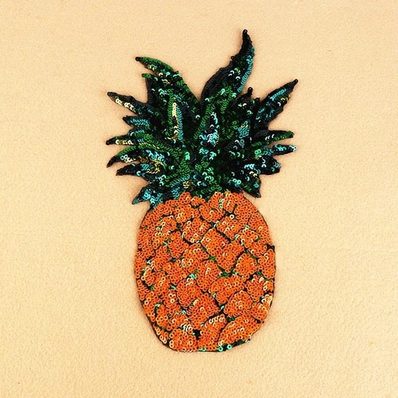 1Pc DIY Decoration Patches Fruit Pineapple Embroidered Patch Iron On Sew Applique Cute Cartoon Patch Fabric Clothes Shoes Bags