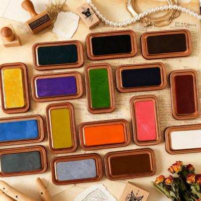 Vintage Oil Paint Stamp Pad Quick-Dry Waterproof Ink Neutral Retro Style Rustic Tin Box DIY Scrapbooking Art Supplies