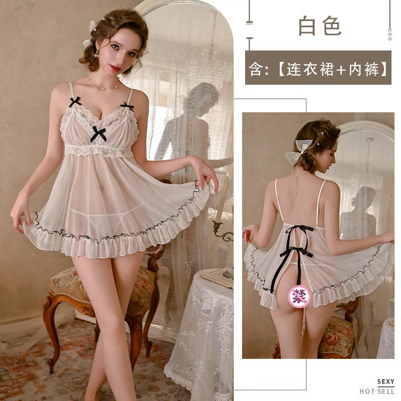 

Pure desire, explosive, sexy pajamas, female lace perspective, thin seduction, suspender, skin-friendly and comfortable home one size