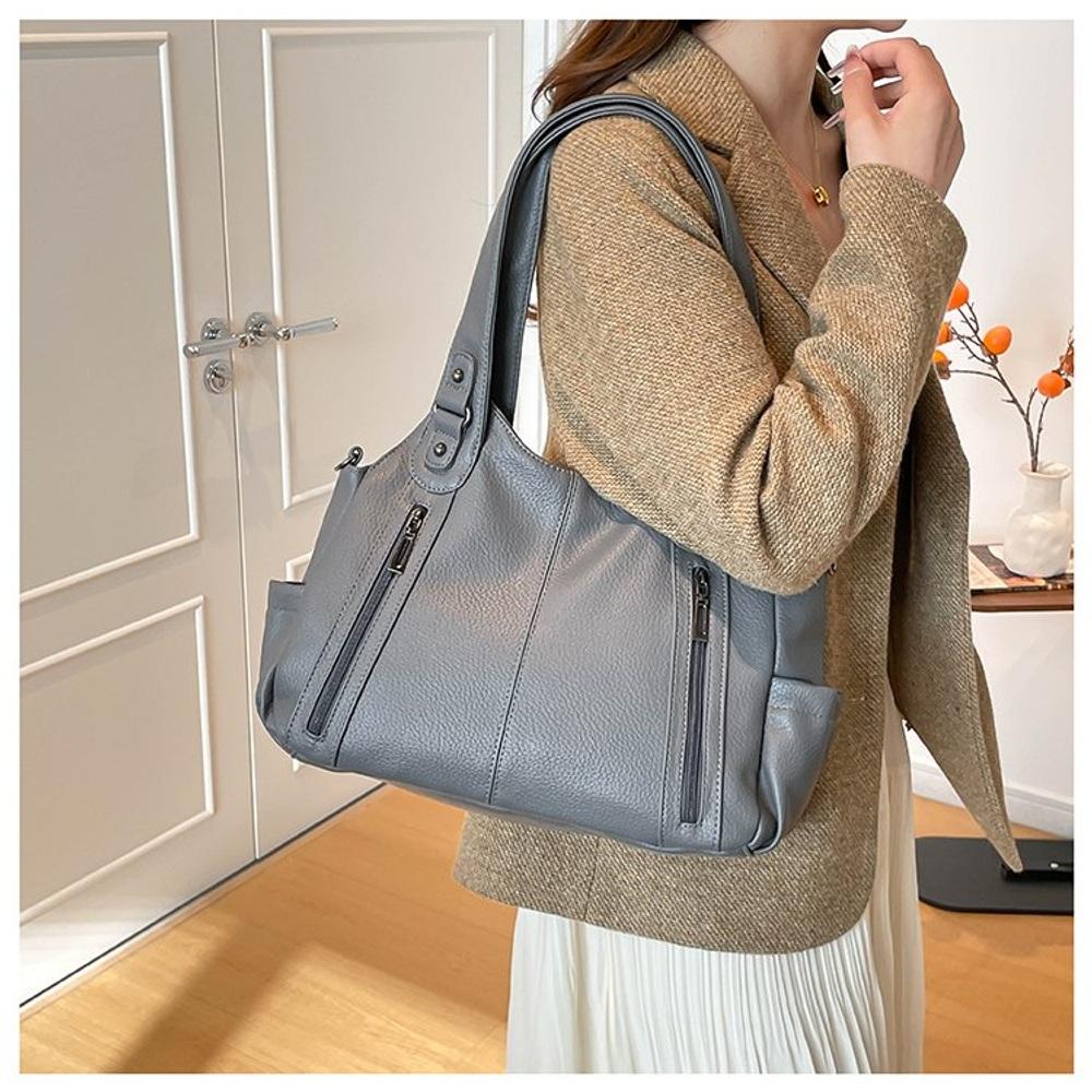 Women's PU Leather Shoulder Tote Bag Fashion Commuter Handbag