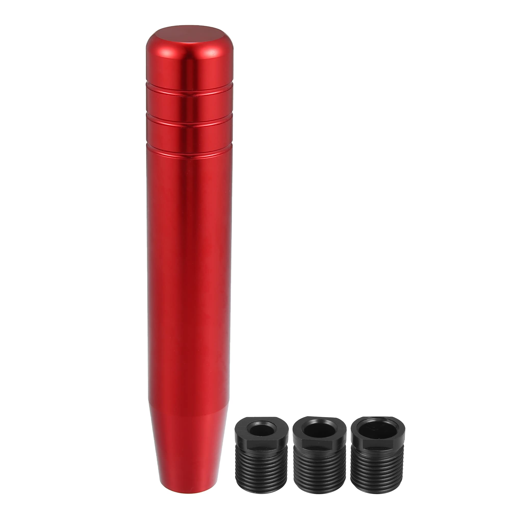 

ABSOPRO Car Gear Shift Knob with Universal Lever Cover Aluminum Red 3-Thread Adapter, 7-Inch Head, Alloy,