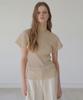 Beleunepeu Wholegarment Round Neck Pleated Knit (2 Colors)