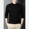 American Style Half High Neck Cotton Long Sleeve T Shirt Men Casual Fashion