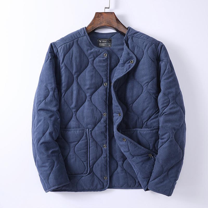 Men's Retro Casual Cotton-Padded Peach Velvet Winter Jacket