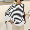 ZANZEA Women Casual Round Neck Loose 3/4 Sleeve Stripe Blouse