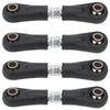 4Pcs Steering Tie Rod Set Black Metal for 1\10 RC Flat Car Replacement Accessories(4250mm )