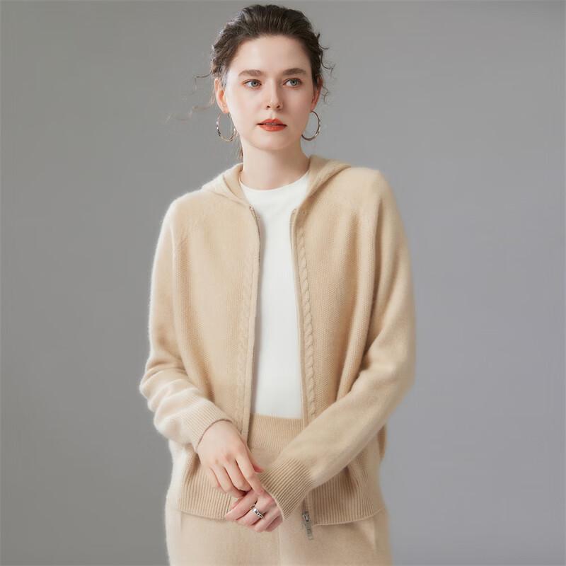 Fanzhen Women's Hooded Thick Cashmere Cardigan