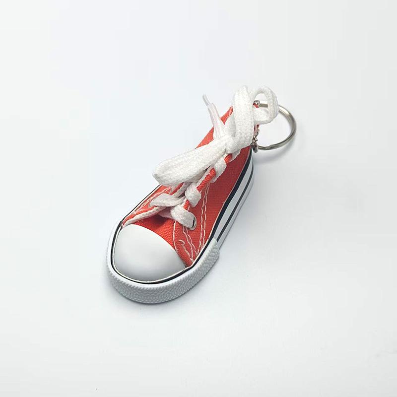 Mini Canvas Shoe Keychain: Fashionable Pendant & Motorcycle Kickstand