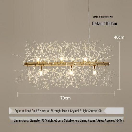 Dandelion Crystal Firework Chandelier: Modern Minimalist Light for Restaurants, Bedrooms, Bars, and Retail Displays