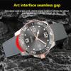 Für Longines HydroConquest L3.781/642/742/782 21mm Blaues Silikon Taucheruhrarmband - Gebogenes Ende Gummiarmband Ersatz