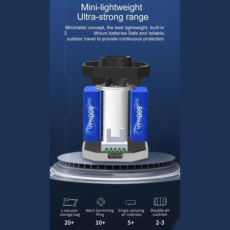 Portable Cordless Air Pumps Electric Vacuum Pump with Light for Vacuum Sealer Bag Rechargable Small Travel Electric Pump