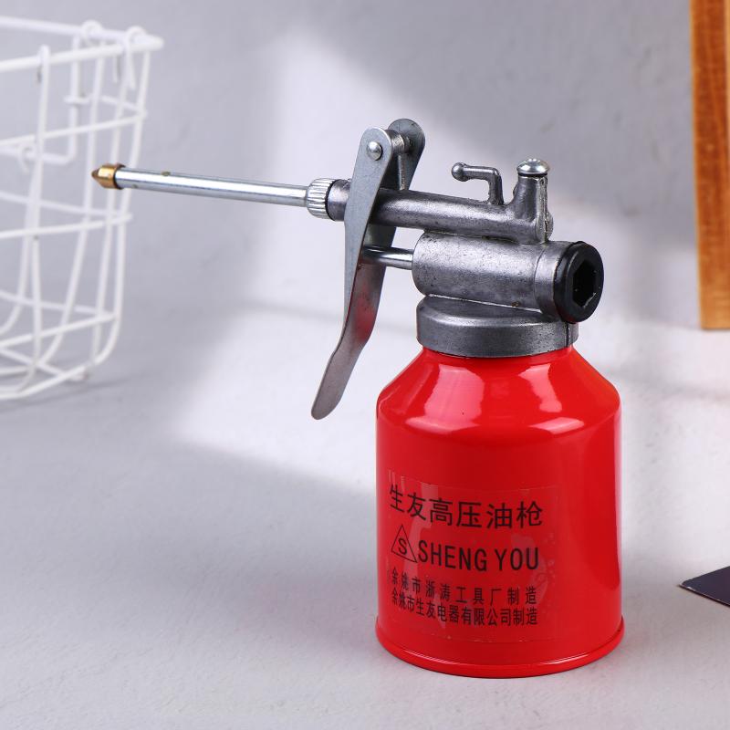 250ML Thumb Pump Oil Can Spout Manual High Pressure Oiler Pot for Workshop Car Maintenance Lubrication Tasks