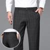 Pantalones Casuales de Cuadros de Seda de Hielo Slim Fit para Hombre 2023 Primavera-Verano