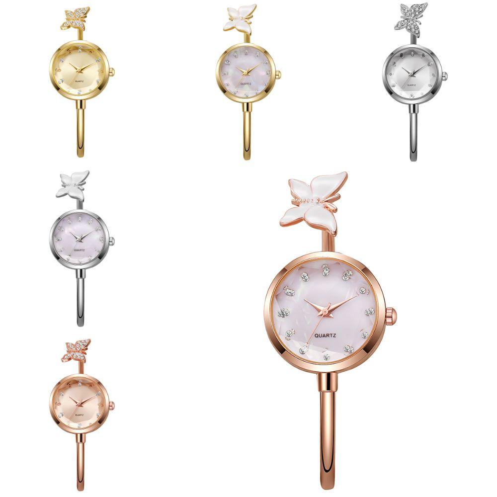 Quartz Movement Open Cuff Wristwatch Butterfly Motif Jewelry Bracelet Watch Fashion Gift