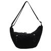 Casual solid color dumpling bag women's new versatile croissant simple texture nylon shoulder messenger bag