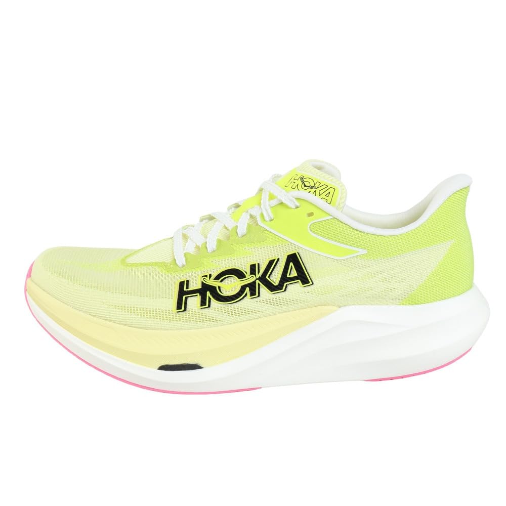 HOKA Rocket X 3 Running Training Club Sneakers Shoes, Shoes, Activities, Yellow, 1168724-SNLG (Yellow/27.0/Men's, Women's)