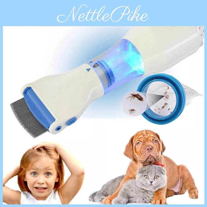 Pettine Elettrico Premium per la Rimozione di Pulci e Pidocchi per Cani e Animali Domestici con ABS Resistente e Acciaio Inossidabile