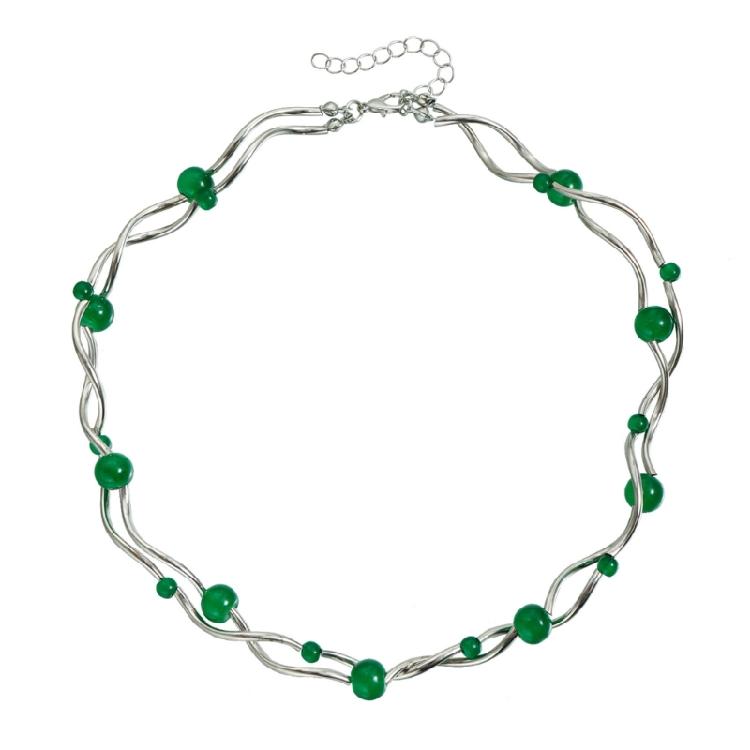 

Trendy Double Layer Helical Copper Tube Bead Necklace Innovative Design for Stylish Appearance and Gift Presentation