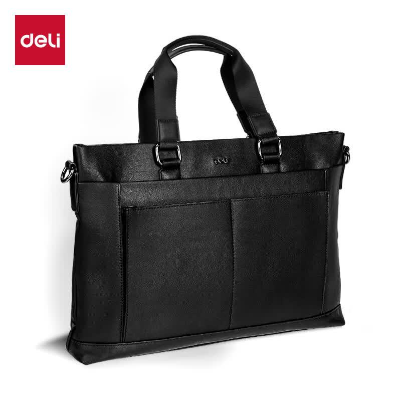 Deli PU Leather Zipper Document Briefcase