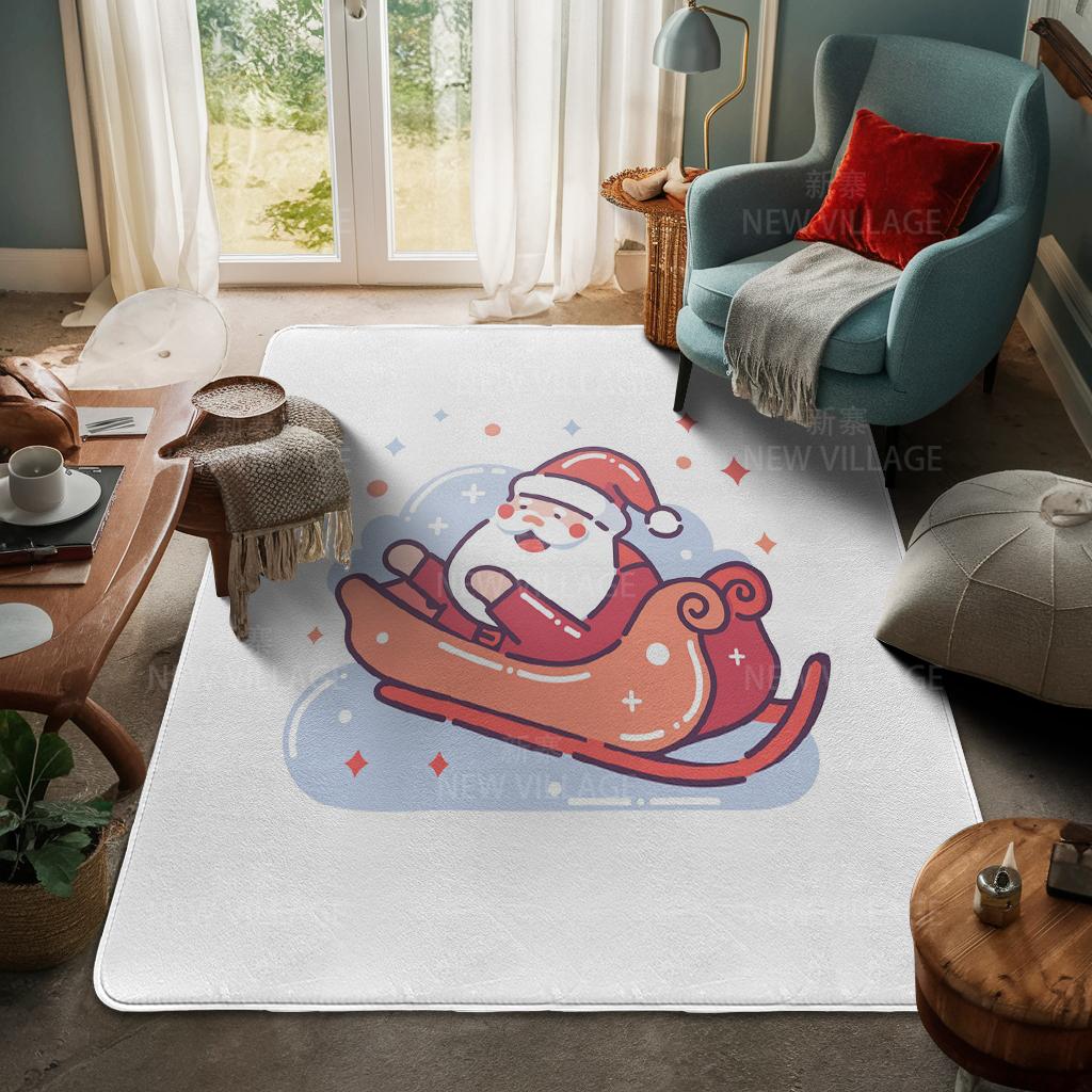 House Entrance Carpet Home Door Mat Living Room Bath Foot Bathroom Non-slip Water Absorption Rugs Bath Merry Christmas Winter