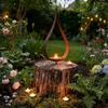 Vintage Style Iron Candle Holder Non-slip Rusty Metal Heart-Shaped Lantern Stable Romantic Candlestick Rack Garden Decor