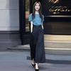 Chic Women's Summer Two-Piece Set: Stylish Short Sleeve Top & High Waist Wide Leg Pants