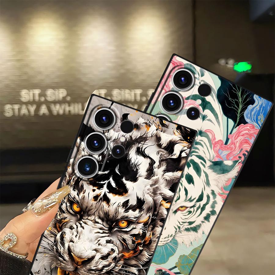 Cool Tiger Funda Phone Cover Case for Samsung Galaxy S26 S20 S21 FE S10 S9 Note 20 Ultra 8 9 10 S25 Ultra S24 Plus S23
