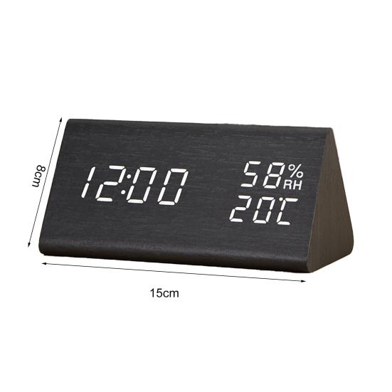 Reloj despertador con control de voz, reloj de escritorio multifuncional con pantalla transparente ABS, ahorro de energía, para el hogar 