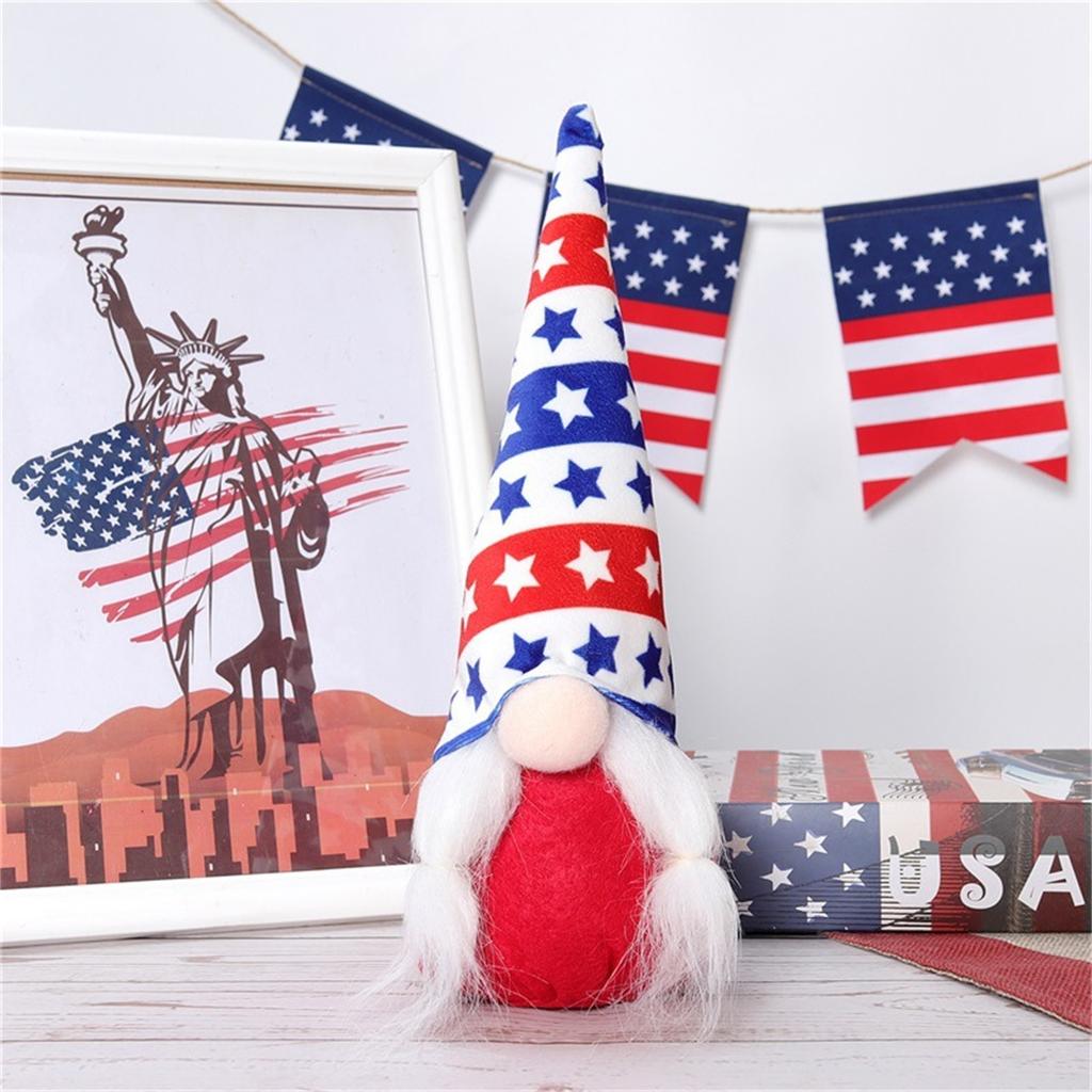 New Independence Day Cute Faceless Figurines, American Day Dwarf Dolls, Faceless Decorative Items