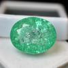 Natural Green Emerald 21.55 Ct Certified Oval Cut Loose Gemstone Making For Gift