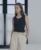 JUCYJUDY Striped Sleeveless Henley Neck Knit J1Kt020B