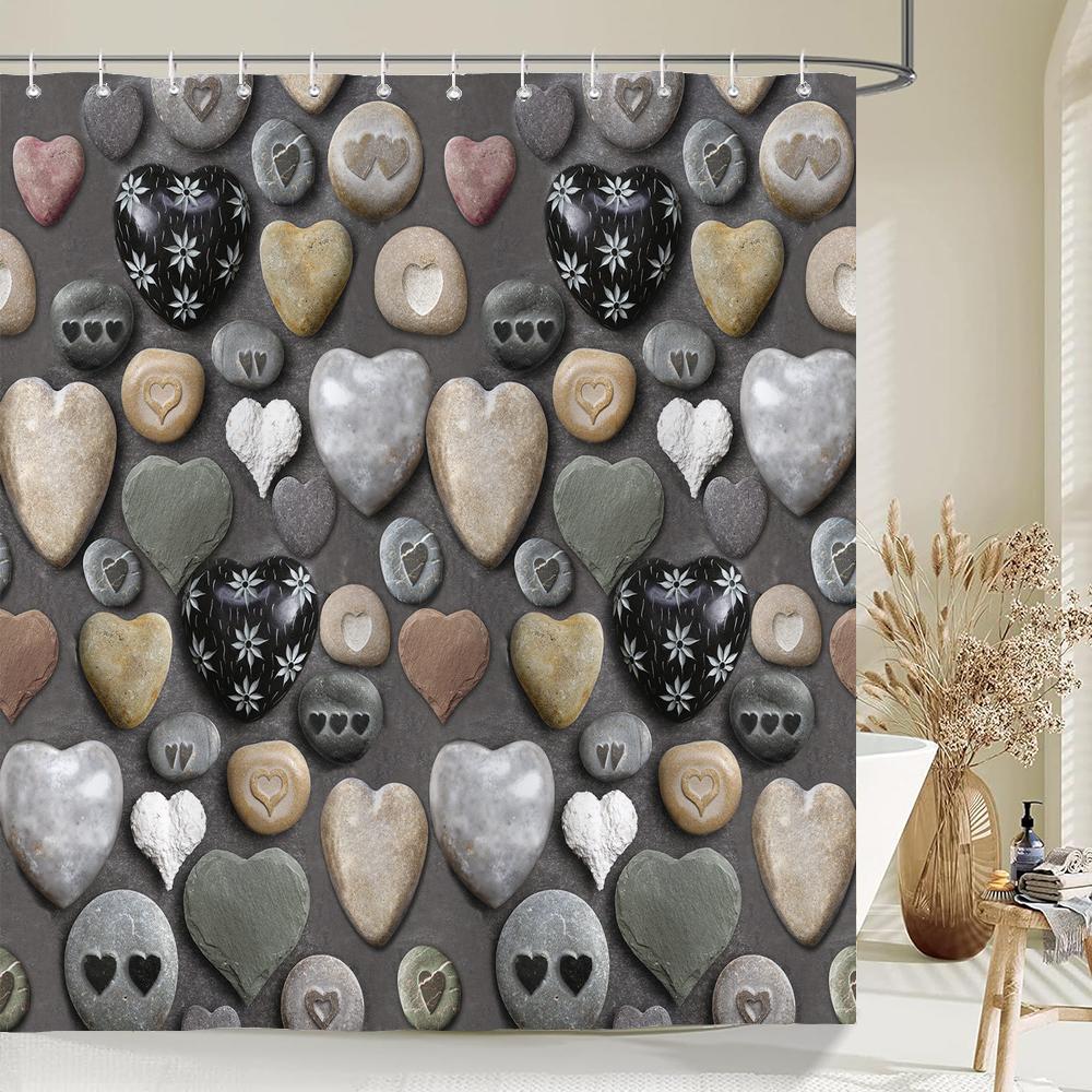3D Vodotěsné sprchové závěsy Láska milenec Růžová Dívka Koupelnové závěsy Moderní tisk Koupelnové závěsy Dekor Polyesterová tkanina
