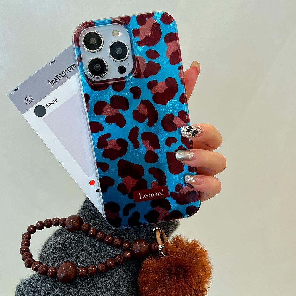 

Подходит для Apple 16promax Леопардовый в горошек Чехол для телефона iPhone 13 Браслет Новый стиль Шнурок Защитный чехол iphone14