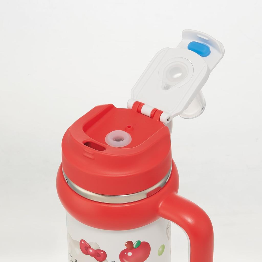 Skater Straw with Direct Sanrio Hello Kitty Puffy Balloon Tumbler, 830ml, Insulated, Cold/Hot, Handle, 2-Way, Drinking, Design, STSTB9-A