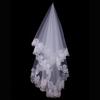 Bridal veil, 1.5 meters, white single-layer lace, computer lace lace, mesh veil, wedding dress