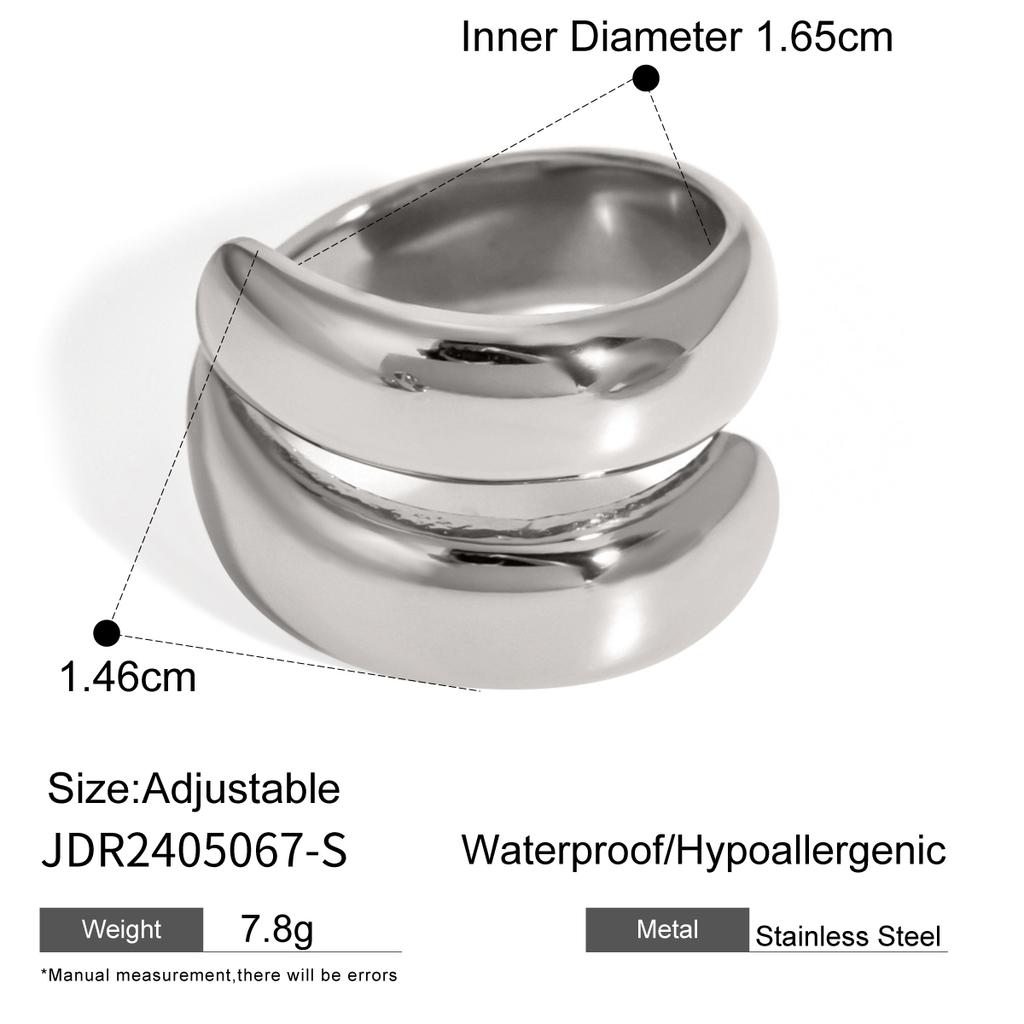 Uworld Minimalist 316L Stainless Steel INS Ring High Quality Waterproof Charm Metal Gold Silver Color Fashion Finger Jewelry