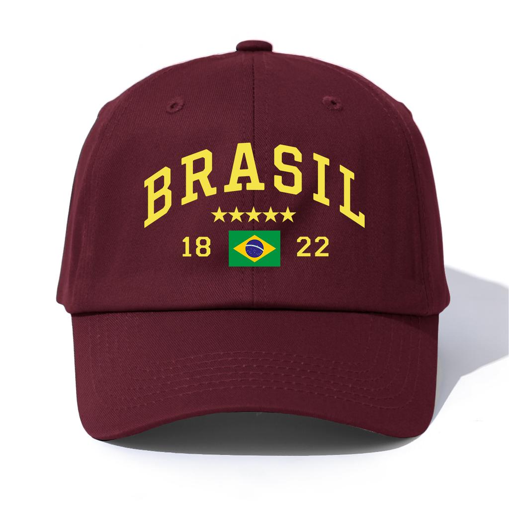 1pc BRASIL Print Baseball Cap for AdultsMinimalist Retro Style Casual Soft Adjustable Dad HatPerfect As Gift