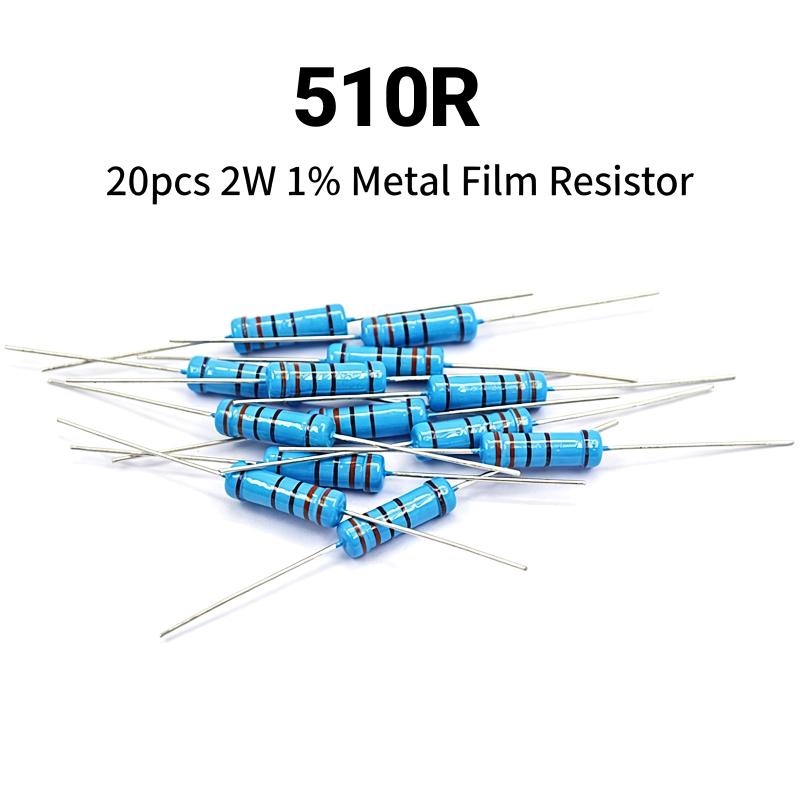 2W 1% Low Error Metal Film Resistor Assortment 20Pcs 1R-10M for PCB Design and Prototype Production