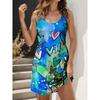 Mini Abito da Donna Abito a Linea A Abito Estivo Vacanza Casual Boho Matrimonio Vestibilità Regolare Grafica Floreale Foglia Senza Maniche Scollo a U