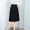 Women's High Waist A-line Midi Skirt with Built-in Shorts Pockets Solid Color Casual Office Work Skirt