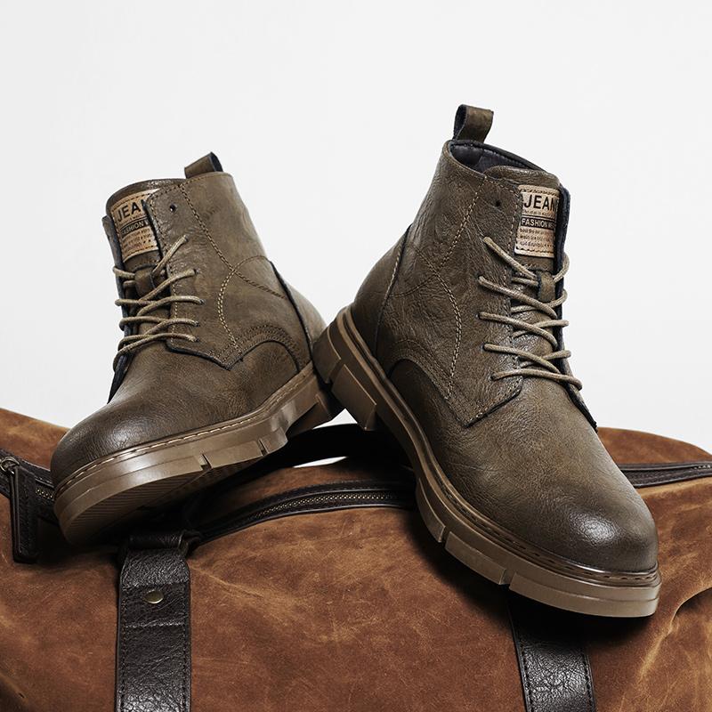 Увеличивающие рост мужские мотоциклетные ботинки противоскользящие мужские ботинки — фото 3