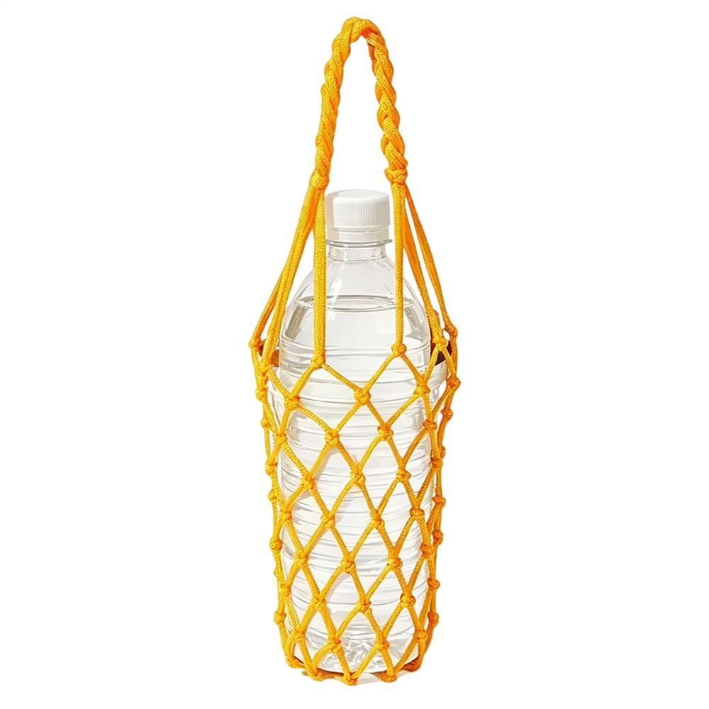 Water Bottle Carrier Crochet Mesh Cup Carrying Storage Water Bottle Purse for Camping Hiking Picnic Travel Running Walking Beach
